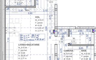 Comision 0%. Terasa 20 mp. Spatios. 2 bai. Lift. Disponibil imediat - Schiță 13