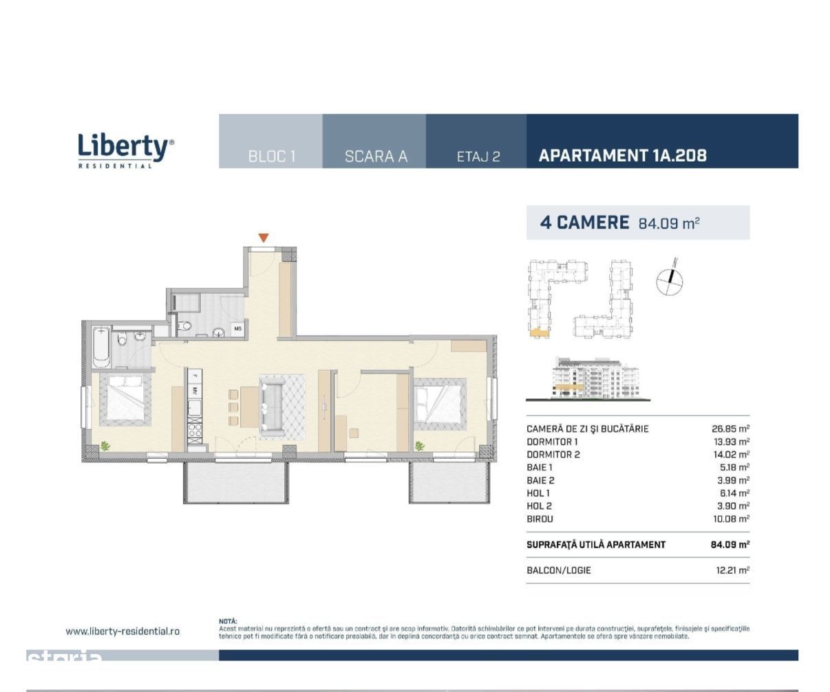 BRASADAS vinde ap 4 cam | 84 mp | 2024 | Mobilat | Etaj 2. - Poză 17