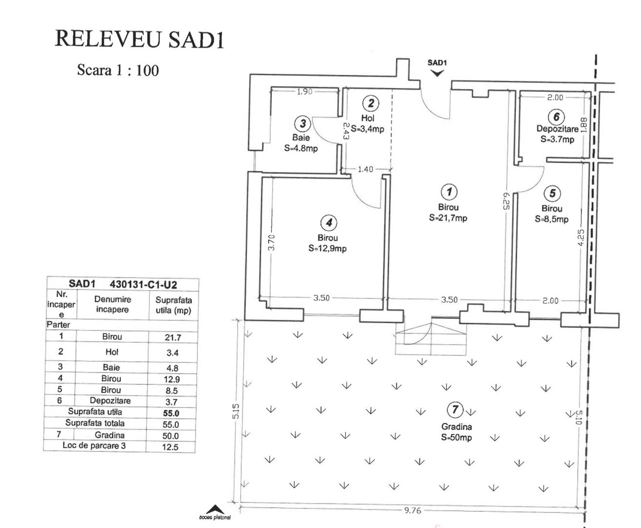 Spatiu comercial 3 incaperi, 55 mp | Curte proprie 50 mp | Parcare - Poză 19