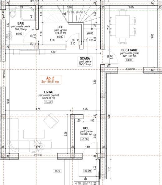 Casă de tip quadruplex, 4 camere, 110 mp utili – Cartierul Arhitectilor - Schiță 13