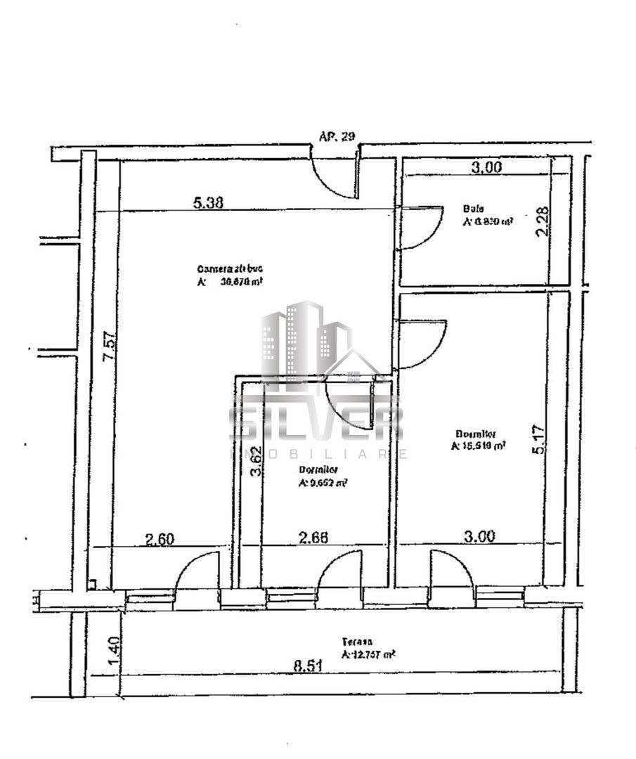 Apartament cu 3 camere+terasa de 13 mp! - Poză 4