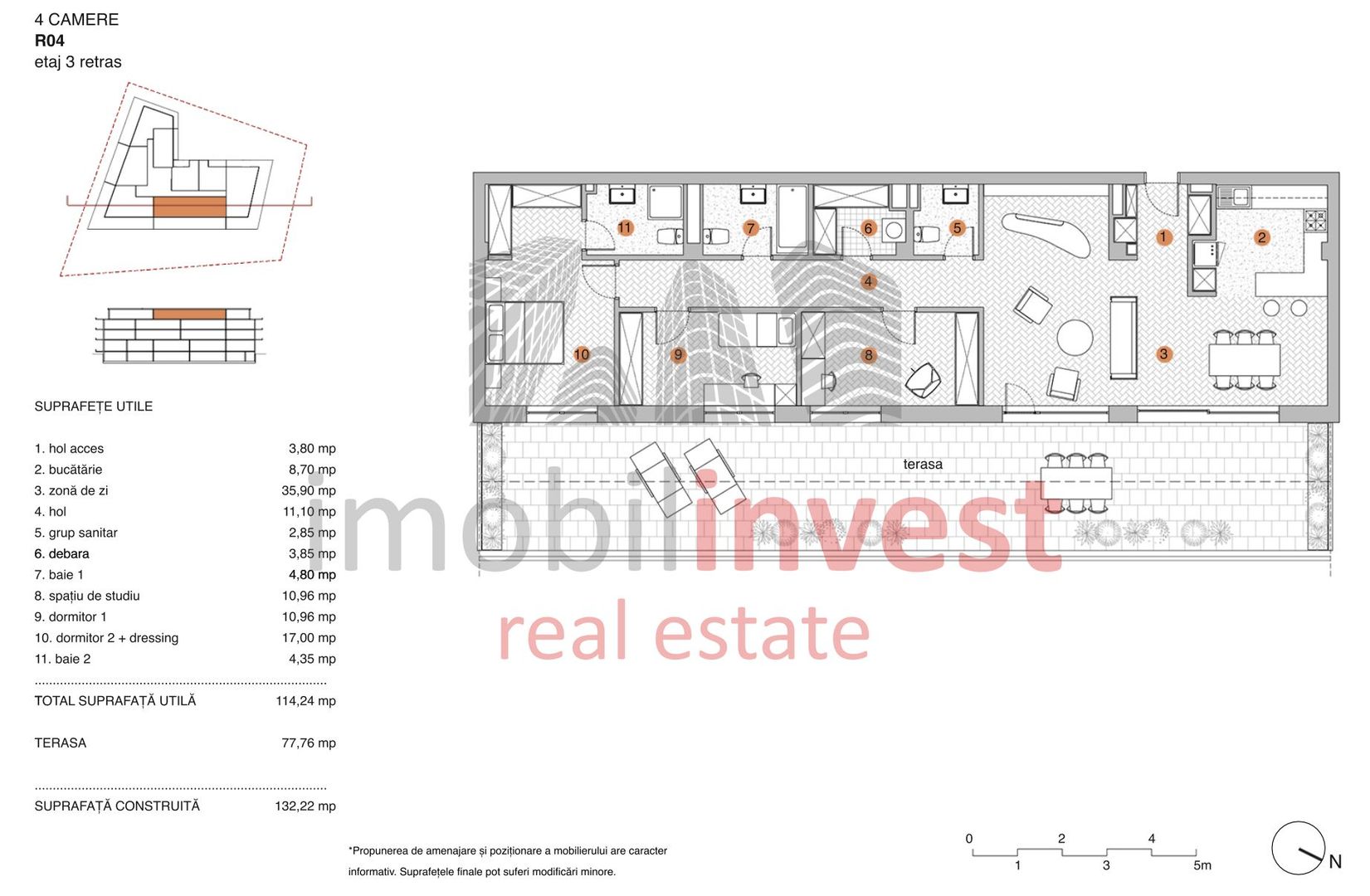 Apartament 4 camere de vanzare Pipera in bloc cu vedere la lac - Schiță 4