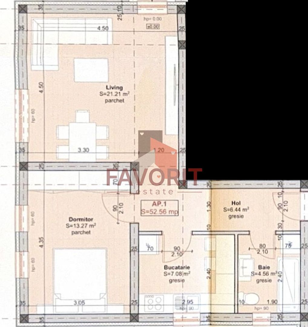 Etaj 2. Decomandat. Finisaje superioare - Schiță 12