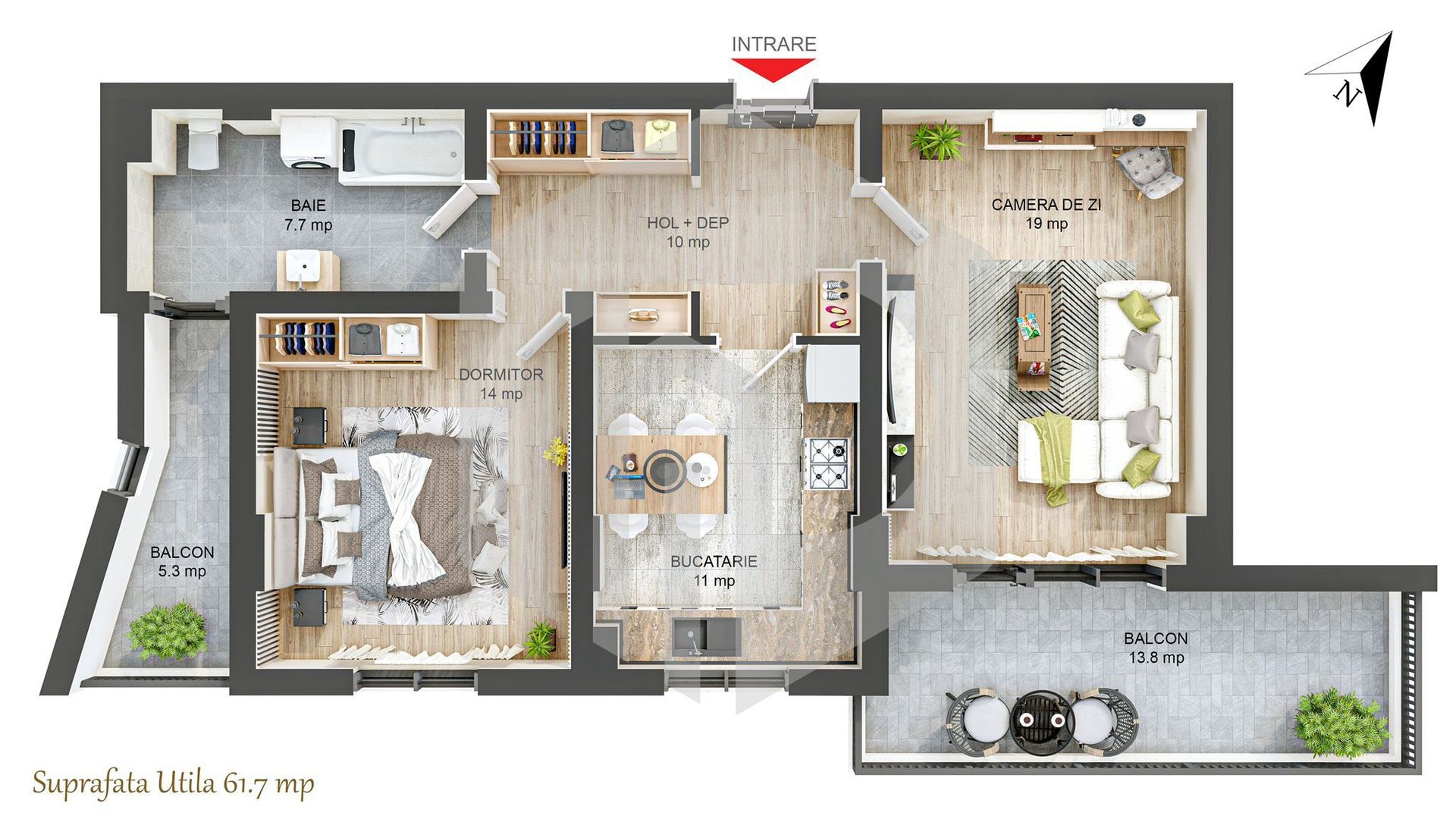 Apartament 2 camere| Etaj intermediar | Terasa 14mp | Rahovei-Ciresica - Poză 1