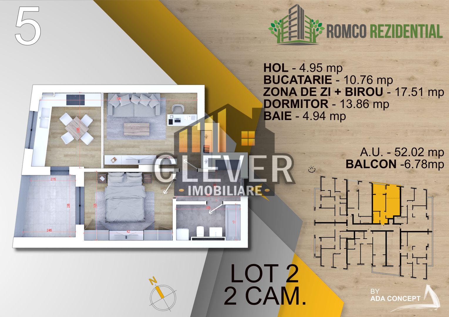 Ap 2 Camere, Panouri Solare, Ventilație Inteligentă NovingAIR - Parcul Teilor - Poză 3