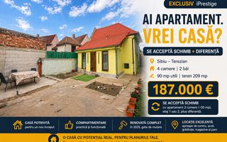 CASĂ DE VÂNZARE ÎN SIBIU TEREZIAN | 4 CAMERE| 2 BĂI | ACCEPT SCHIMB - Poză 1