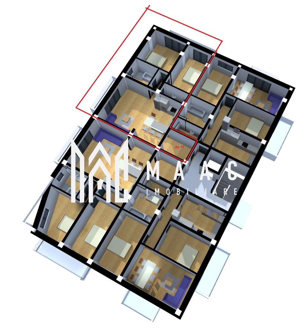 Comision 0 | Apartament 3 camere | Etaj 3 | Lift | Parcare - Poză 1