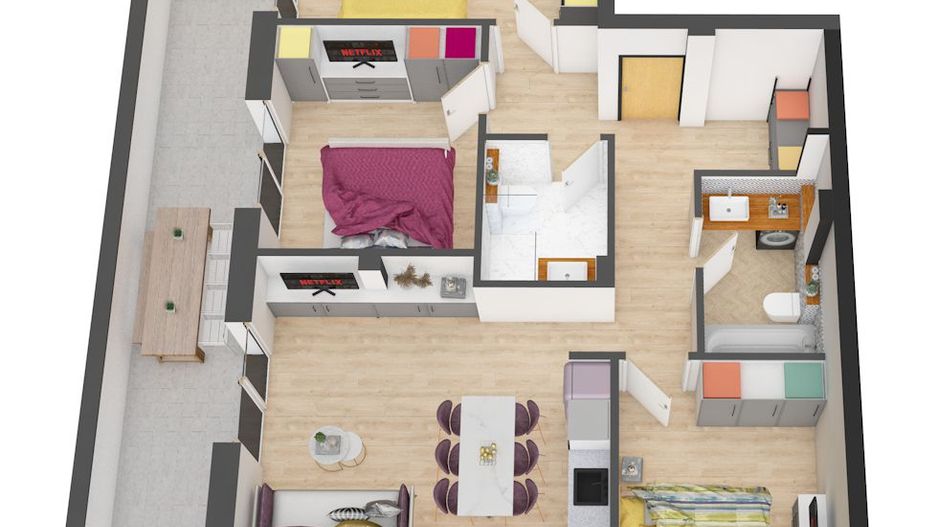 Penthouse 4 camere în bloc nou ARED City RED9 - Poză 2