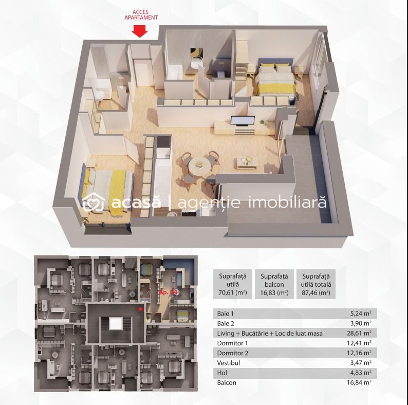 Penthouse 3 camere ARED - 104mp - Poză 7