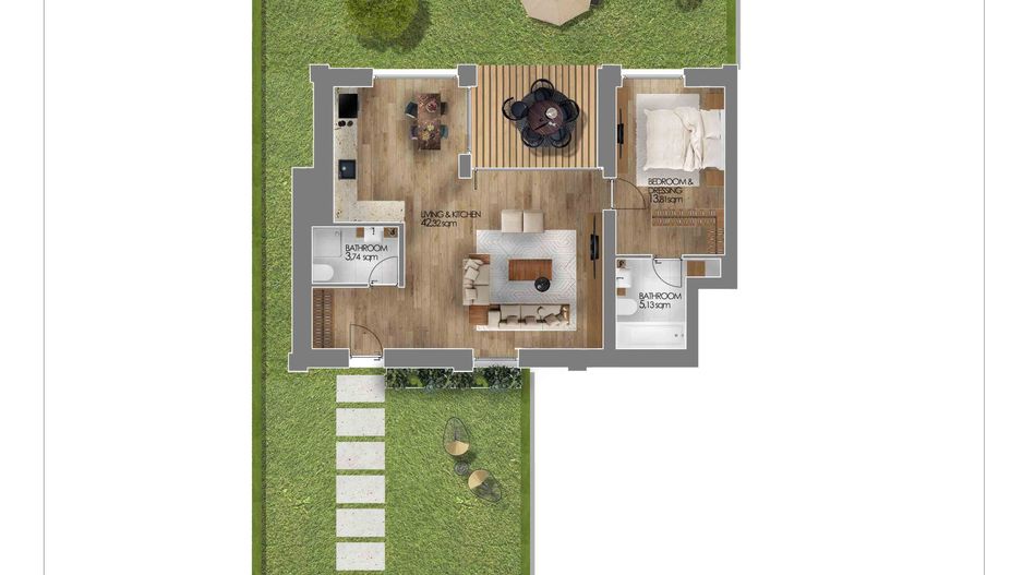Apartament la parter cu gradina disponibil la inchiriere - Poză 3