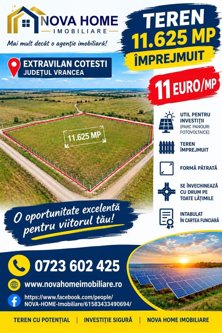 EXTRAV 11.625 MP – COTEȘTI, VRANCEA |  OPORTUNITATE PT INVESTITIE - Poză 1