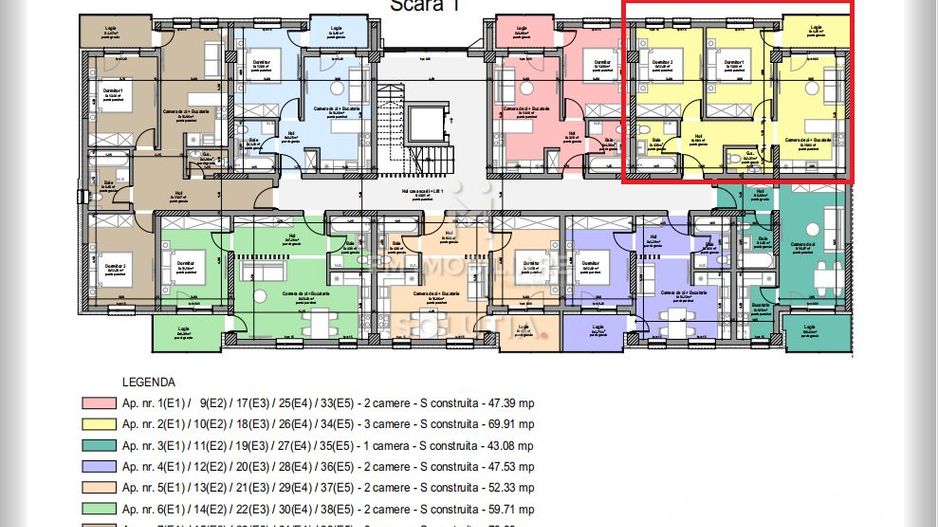 Apartament 3 camere | Bloc Nou| Etaj 1 | 2 băi | C. Brâncoveanu - Schiță 18