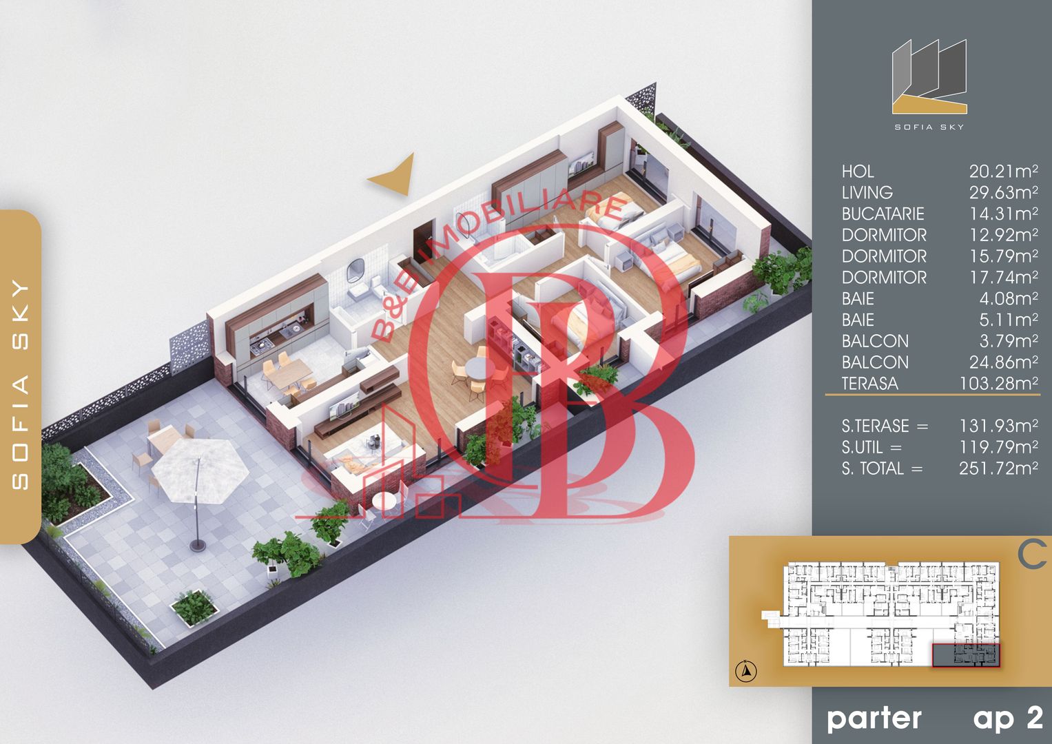 4 camere cu 2 terase mari Bucatarie 14mp la 7min Metrou - Schiță 11