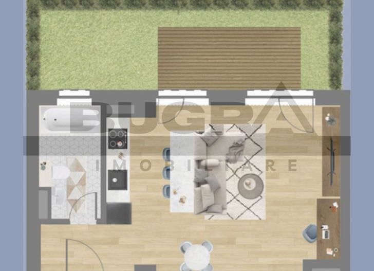 Apartament 1 camera, 39 mp, terasa gazon 23 mp, garaj, zona C. Coposu - Poză 1