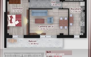 Titan-Pallady Apartament 2 camere decomandate 500m STB - Schiță 13