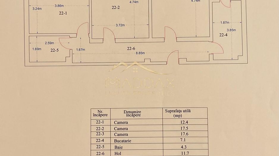 Apartament 3 camere // finisaje premium // Pallday - Schiță 16