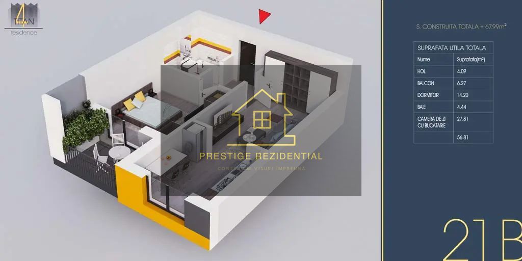 Apartament 2 cam, Direct Dez , Comision 0,  Titan - Poză 1