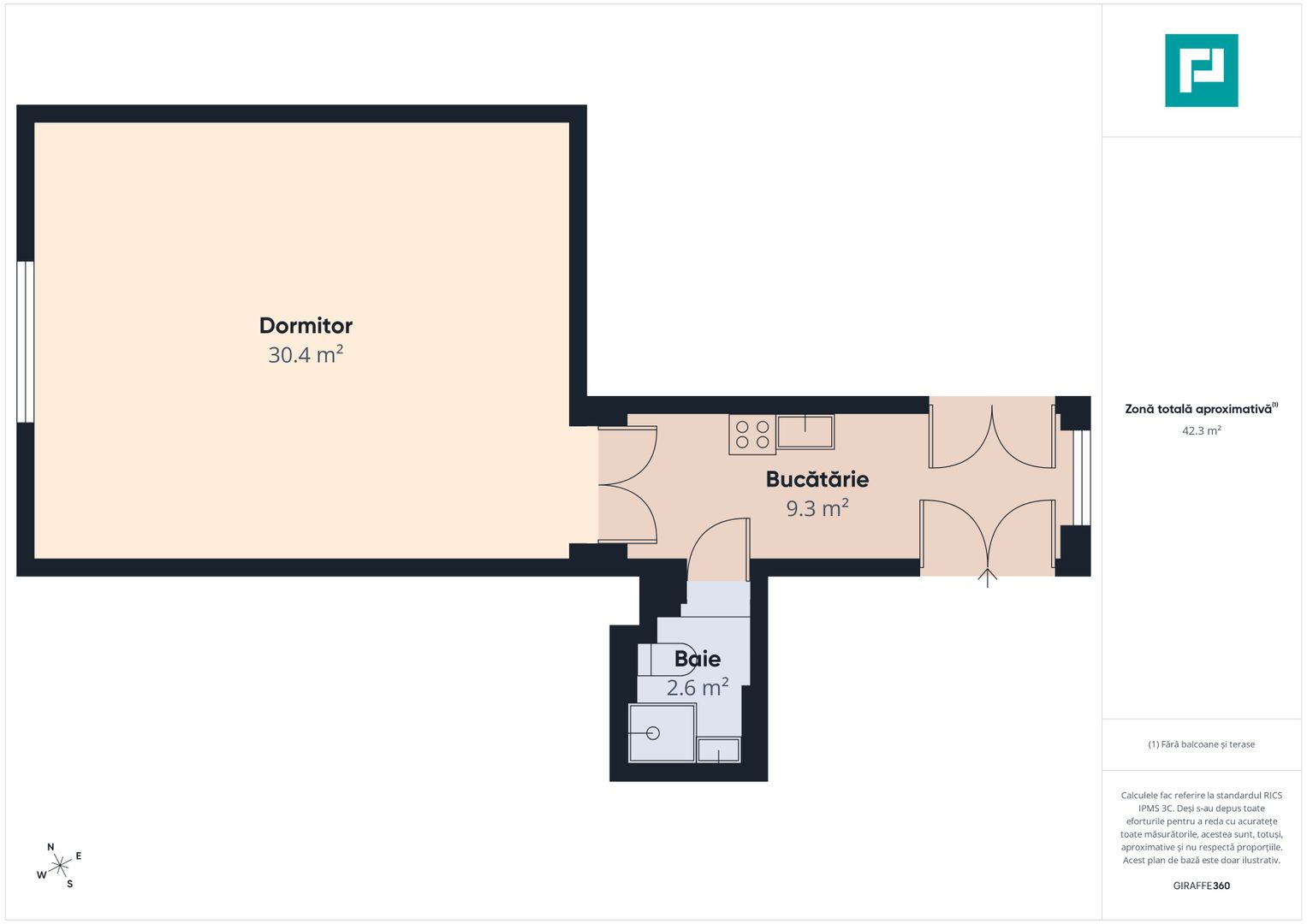 Apartament 1 cameră | 42 mp | Zona Fabric (FEAA) - Poză 6