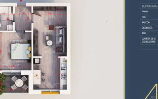 2 Camere, Nou ,Incalzere Pardoseala,Titan-Auchan - Schiță 3