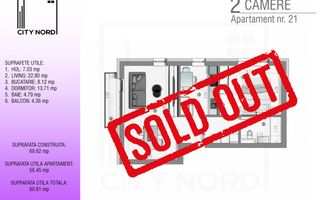 Apartament 2 camere - 60 mp - CITY NORD Stefan cel mare - Poză 1