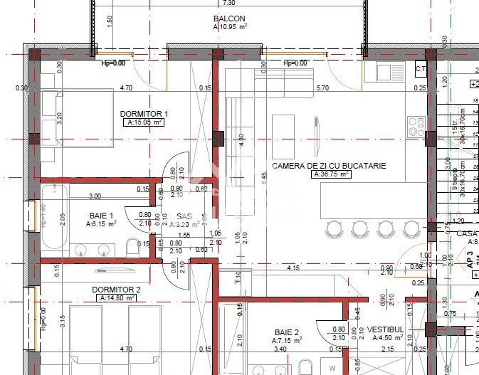 Apartament 3 camere , 87,6 mp utili , Etaj 1 , Finisaje Premium - Poză 4