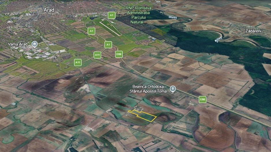 De vanzare Teren Extravilan comasat Santoma Arad, potential dezvoltare - Poză 1