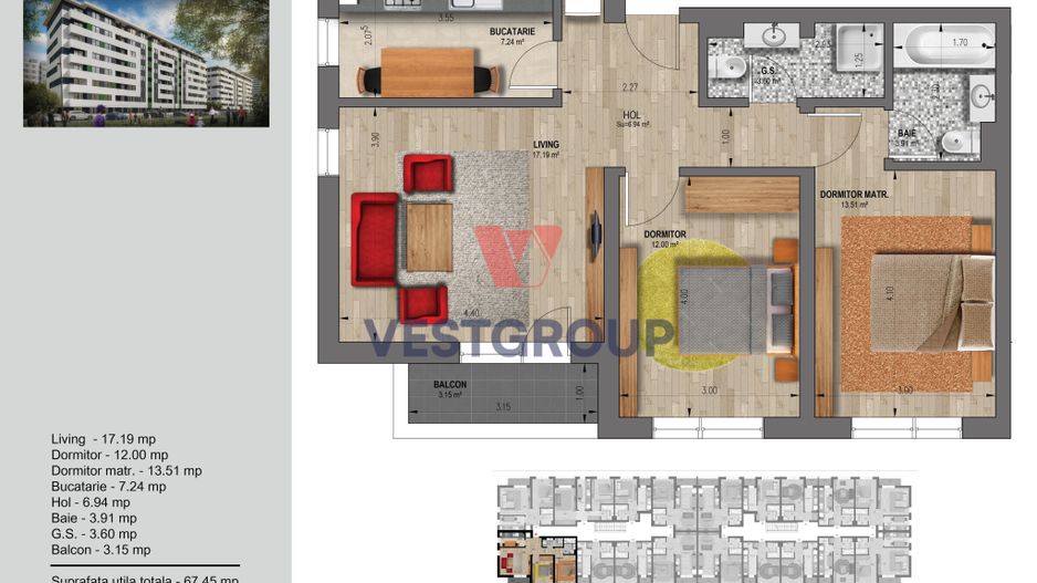 Apartament 3 Camere Weiner Residence Militari Direct Dezvoltator VEST - Poză 1