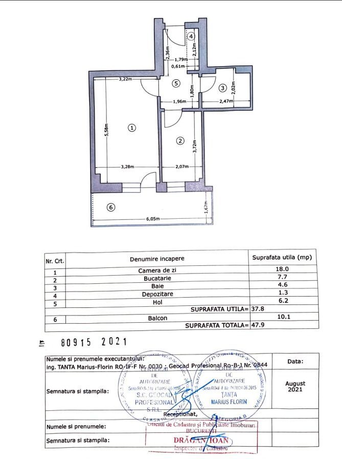 Garsonieră spațioasă 48 mp | Moghioroș Park Residence | V12 - Poză 13