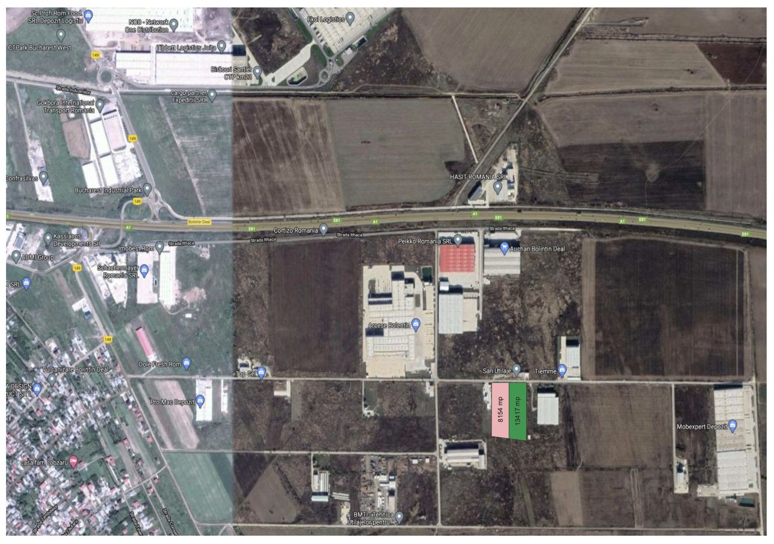 Teren 21571 mp, Autostrada A1, exit km 23, PUZ Parc Logistic - Poză 1