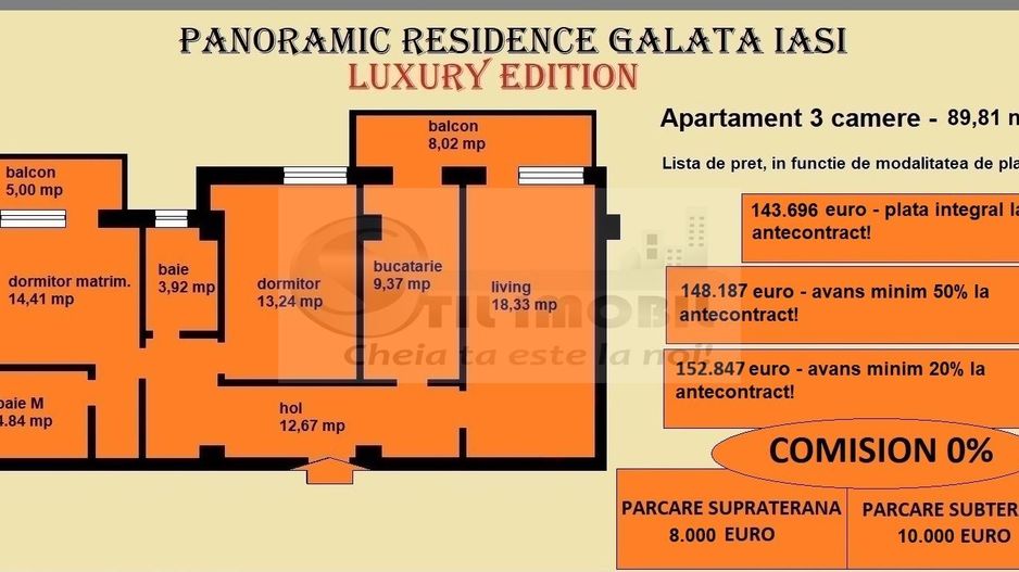 Apartament 3 camere de vanzare in Iasi, Galata, 89,81 mp, bloc nou - Poză 2
