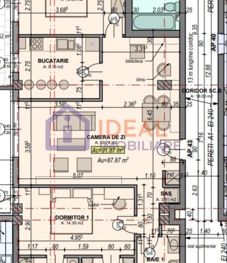 Apartament generos de 3 camere cu balcon,  88 mp utili, zona Turnisor - Schiță 5