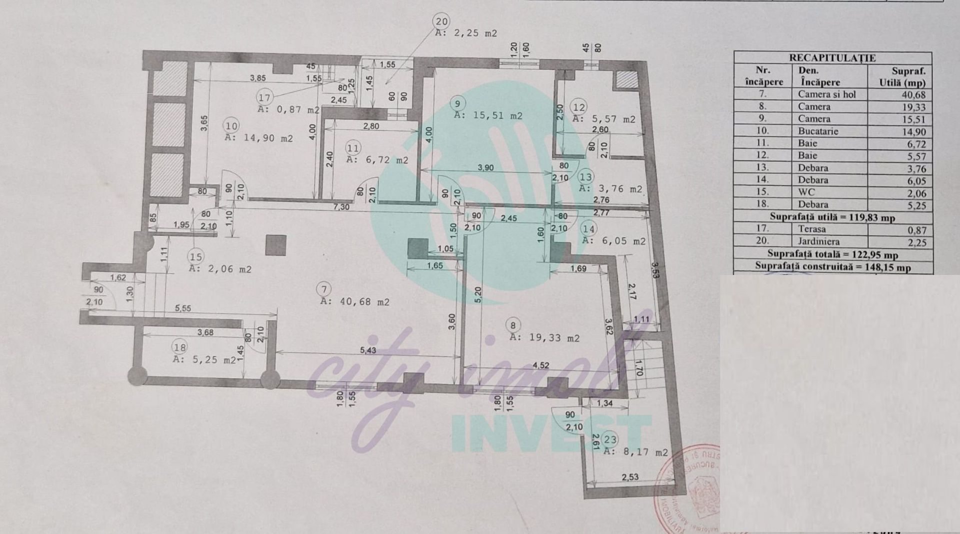 Apartament cu 3 camere complet mobilat - Poză 3