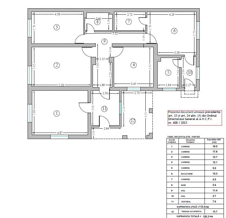 Casa demolabila cu teren 680mp deschidere 20.10ml Sisesti-Vatra Noua - Schiță 5