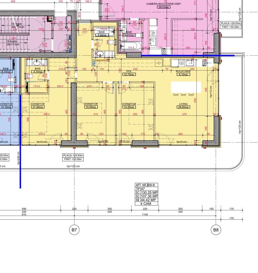 Apartament spatios 4 camere One High District - Poză 12