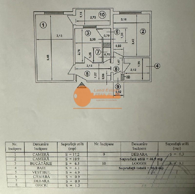 Apartament 2 camere | renovat complet | Gorjului | centrală proprie - Schiță 12