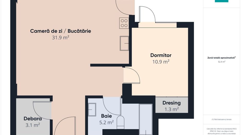 Apartament exclusivist cu 2 camere | XCity Tower - Poză 12