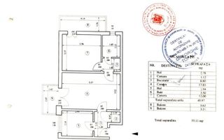 Apartament 2 camere mobilat/utilat in apropiere de metrou Titan - Liviu Rebreanu - Schiță 19