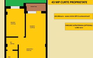 Apartament 2 camere nou, vanzare in Iasi Valea Lupului, curte proprie - Poză 2