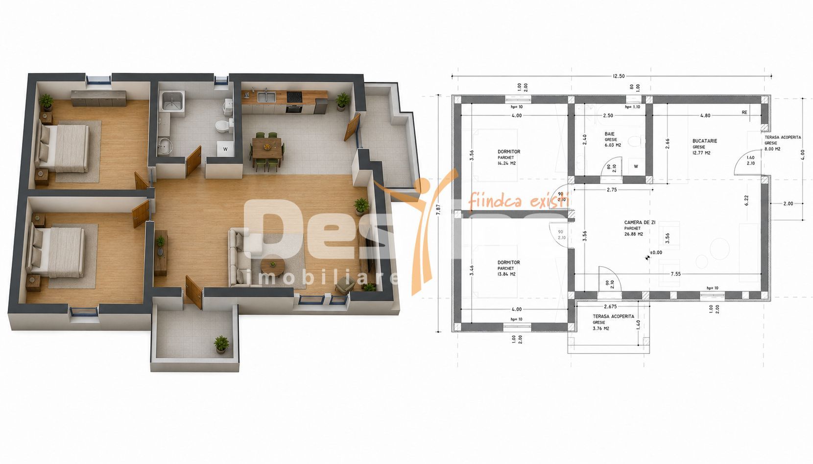 Casă VIȘAN, 3 camere decomandat 74 mp utili, teren 430 mp + parcare - Poză 1