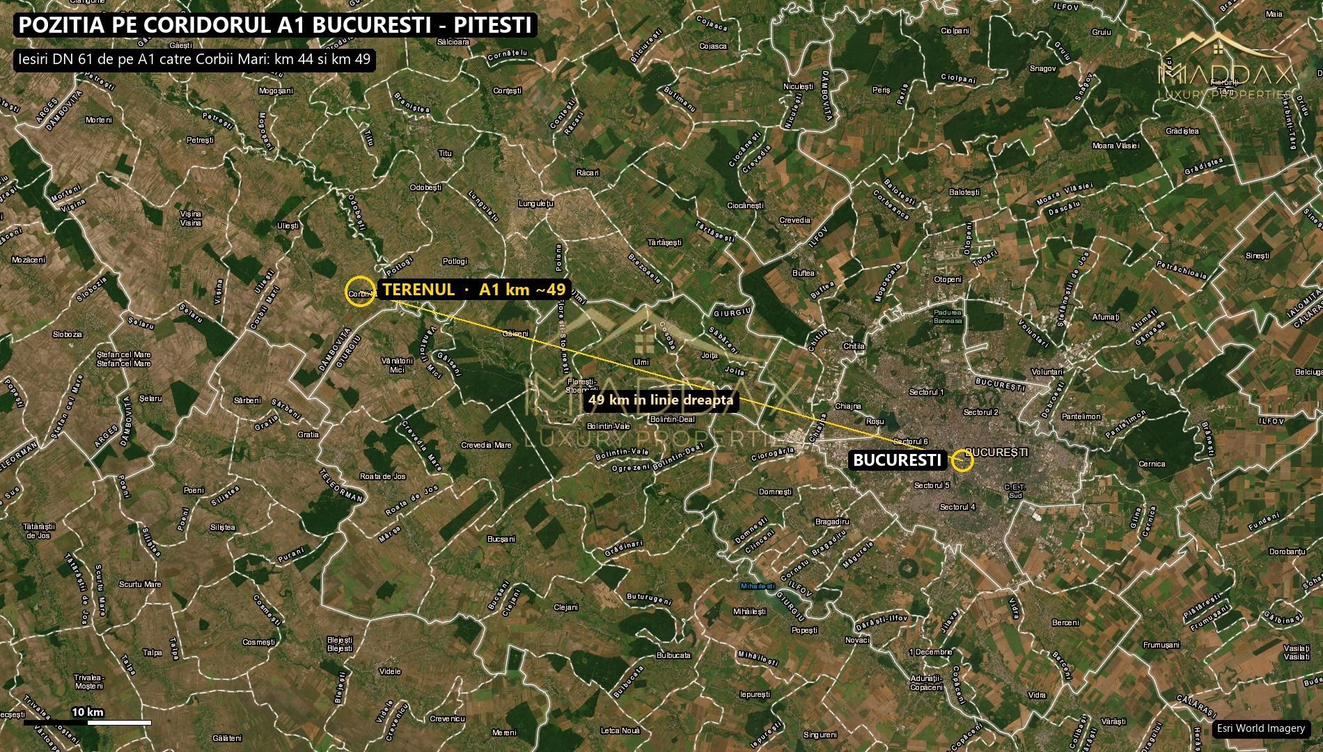 Teren 14.915 mp // PUZ aprobat hotel-motel + depozit // A1 București–Pitești - Poză 3