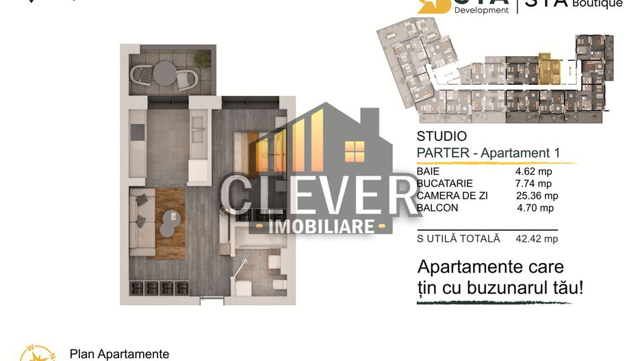 Garsoniera dubla | Spatiosa | Pallady | Comision 0% metrou Teclu - Poză 1
