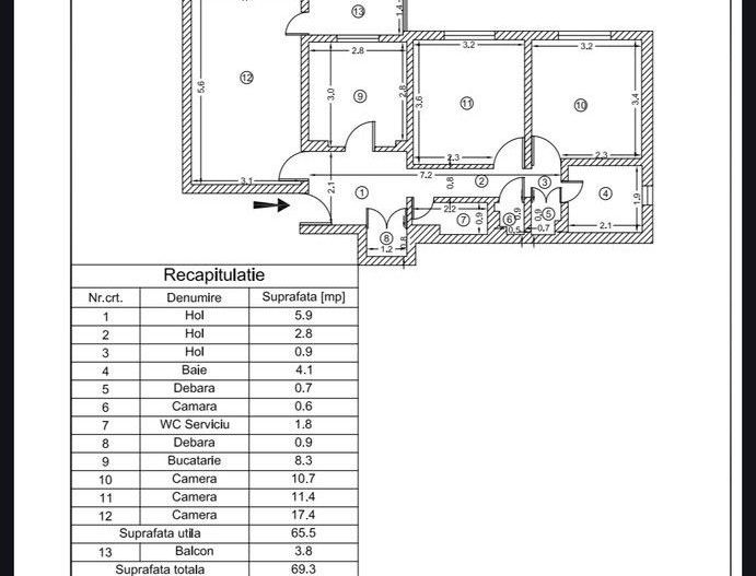 Vanzare Apartament 3 camere, 2 bai, 65 mp utili, decomandat – Piața Rahova - Poză 12