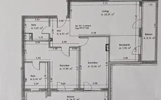 Apartament premium cu 3 camere, 84mp utili și două terase. - Poză 15