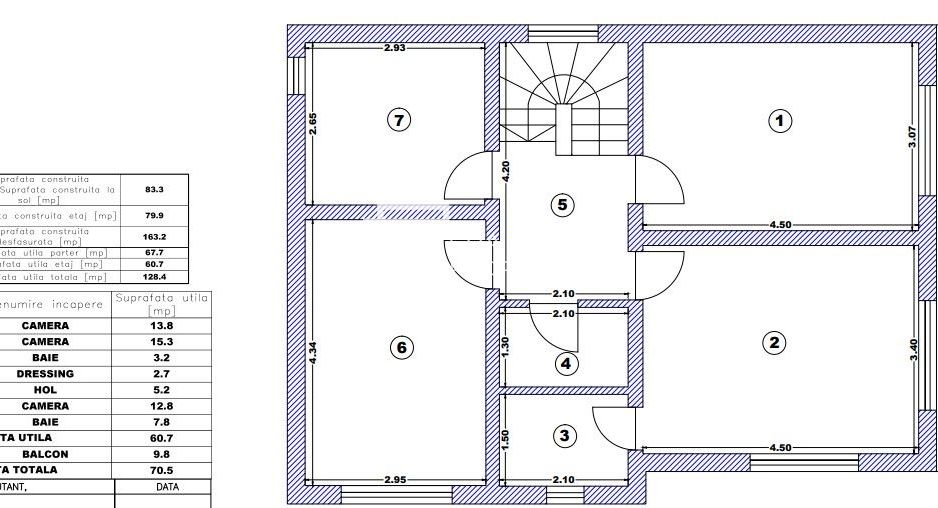 Casa individuala /carport/teren 450 mp, Poplaca - Schiță 9