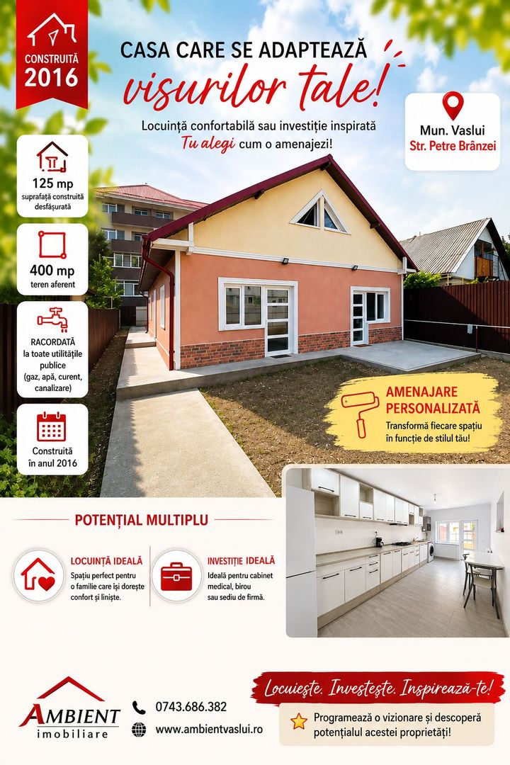 CASA individuala 125 mp cu teren 400 mp, VASLUI - zona METALURGIEI; - Poză 1