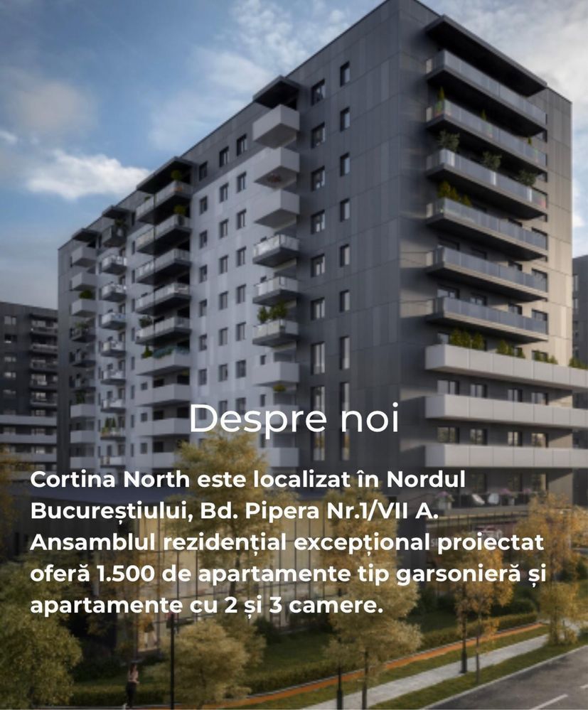 Apartament cu 3 camere in complexul rezidențial Cortina North - Poză 1