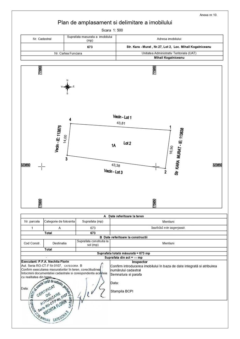 Teren intravilan 673mp | Toate utilitățile | Mihail Kogalniceanu - Schiță 6