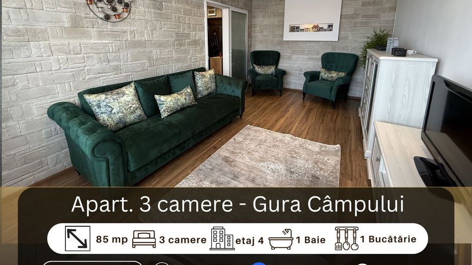 Apartament decomandat 3 camere, de vanzare - Poză 1