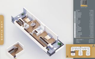 4 camere  duplex -filalizare rapida   7 min Metrou N Teclu - Schiță 14