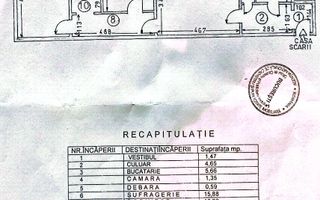 Apartament 3 camere bloc reabilitat Apusului, Pacii, Militari - Schiță 8